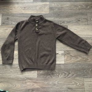 BOYS BROWN Mid Collar Half button Up Size small